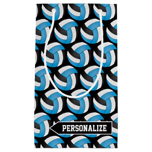 Blauw, wit en zwart 🏐 Volleybal - Personaliseer Klein Cadeauzakje (Voorkant)