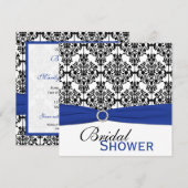 Blauw, Wit, en Zwart Vrijgezellenfeest van de Dama Kaart (Voorkant / Achterkant)