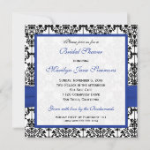 Blauw, Wit, en Zwart Vrijgezellenfeest van de Dama Kaart (Achterkant)