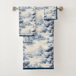 Blauw & Wit Engels Toile Bad Handdoek