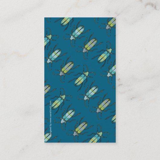 Blauw & wit entomologen insect visitekaartje (Achterkant)