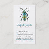 Blauw & wit entomologen insect visitekaartje (Voorkant)