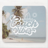 Blauw Wit Esthetisch Strand Vibes Muismat (Voorkant)