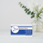 Blauw wit fade kleding hanger visitekaartjes (Staand voorkant)