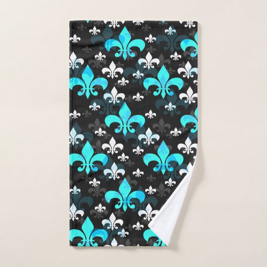 Blauw Wit Fleur De Lis Bad Handdoek (Handdoek)