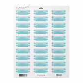 Blauw & Wit Fleur De Lis Bruiloft Etiket (Full Sheet)