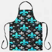 Blauw Wit Fleur De Lis Schort (Voorkant)