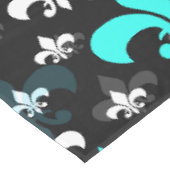 Blauw Wit Fleur De Lis Tafelkleed (Gekanteld)