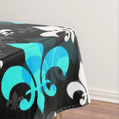 Blauw Wit Fleur De Lis Tafelkleed (Voorbeeld)