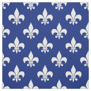 Blauw Wit Fleur-de-lis Textiel Stof