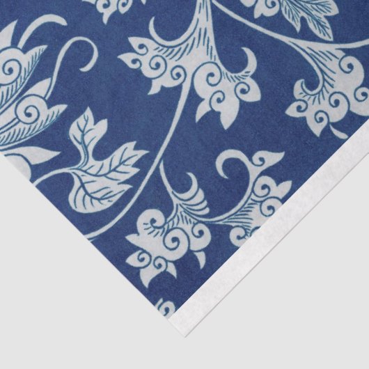 Blauw-wit floraal decoupage papier (Detail)