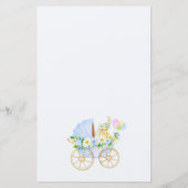 Blauw wit Floral Word Scramble Paper Sheet (Achterkant)
