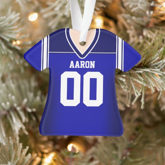 Blauw/wit Football Jersey Ornament (Boom)