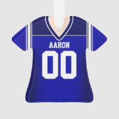 Blauw/wit Football Jersey Ornament (achterkant)