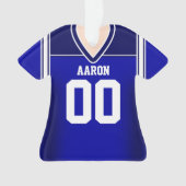 Blauw/wit Football Jersey Ornament (voorkant)
