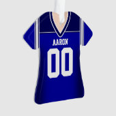 Blauw/wit Football Jersey Ornament (voorkant)