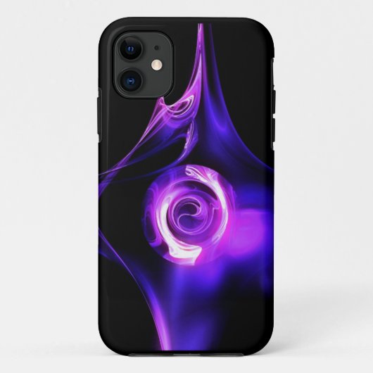 BLAUW WIT-FRACTALE ROOS Case-Mate iPhone CASE (Achterkant)