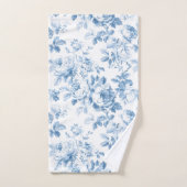 Blauw & Wit Frans Country Toile Floral Bad Handdoek (Handdoek)