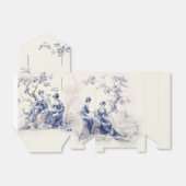  Blauw Wit Frans Toile Bruids Baby shower Bedankdoosjes (Uitgevouwen)