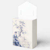  Blauw Wit Frans Toile Bruids Baby shower Bedankdoosjes (Geopend)