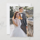 Blauw & wit Frans Toile trouwplat Bedankkaart (Achterkant)