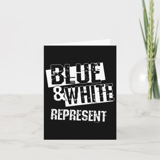 Blauw-wit Game Day Group Shirt voor de middelbare  Kaart (Voorkant)