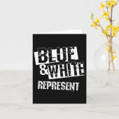 Blauw-wit Game Day Group Shirt voor de middelbare  Kaart (Gele Bloem)