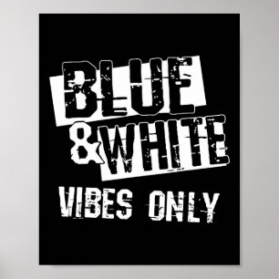 Blauw-wit Game Day Group Shirt voor de middelbare  Poster