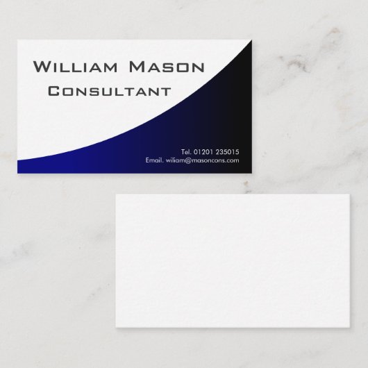 Blauw wit gebogen, professioneel Visitekaartje (Voorkant / Achterkant)