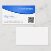 Blauw wit gebogen QR, professioneel Visitekaartje (Voorkant / Achterkant)