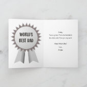 Blauw Wit Geel Beste Pap Ooit Gelukkige Vaders Dag Kaart (Binnen)