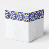 Blauw Wit Geel Mediterraans Tegel Citroen Bruiloft Bedankdoosjes (Achterkant)