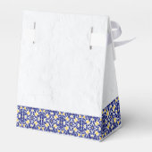 Blauw Wit Geel Mediterraans Tegel Citroen Bruiloft Bedankdoosjes (Achterkant)