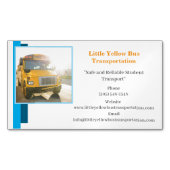 Blauw Wit Geel Schoolbuschauffeur Magnetisch Visitekaartje (Voorkant)