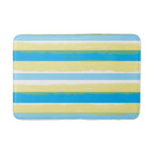 Blauw Wit Geel Zomer Strepen Badmat (Voorkant)