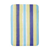 Blauw Wit Geel Zomer Strepen Badmat (Voorkant Verticaal)
