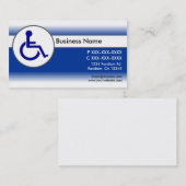 Blauw wit gehandicaptensymbool visitekaartjes (Voorkant / Achterkant)