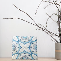 Blauw wit, gekraakt, eenzijdig uitziend mozaïek