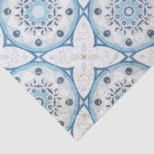 Blauw wit, gekraakt, eenzijdig uitziend mozaïek tissuepapier (Detail)