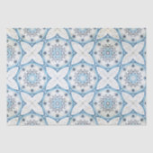 Blauw wit, gekraakt, eenzijdig uitziend mozaïek tissuepapier (Voorkant)