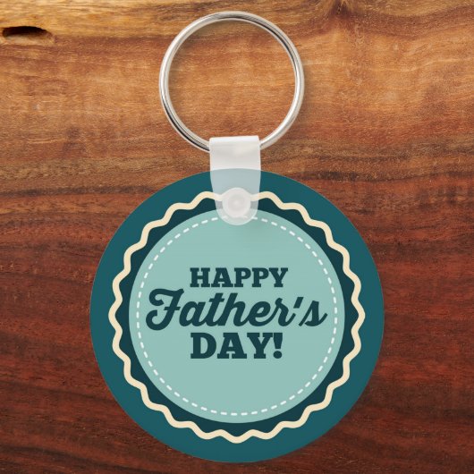Blauw Wit Gelukkig Vaderdag Pap Sleutelhanger (Voorkant)