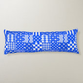 Blauw Wit Gemengde Patchwork Ontwerp Lichaamskussen (Achterkant)