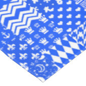Blauw Wit Gemengde Patchwork Ontwerp Tafelkleed (Gekanteld)