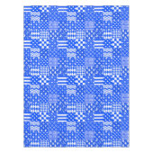 Blauw Wit Gemengde Patchwork Ontwerp Tafelkleed (Voorkant)