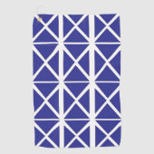 Blauw wit geometrisch driehoekspatroon golfhanddoek (Voorkant)