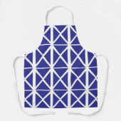 Blauw wit geometrisch driehoekspatroon schort (Voorkant)