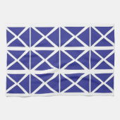 Blauw wit geometrisch driehoekspatroon theedoek (Horizontaal)