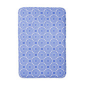 Blauw Wit geometrisch naadloos patroon Badmat (Voorkant Verticaal)