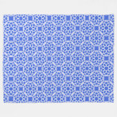 Blauw Wit geometrisch naadloos patroon Fleece Deken (Voorkant (Horizontaal))
