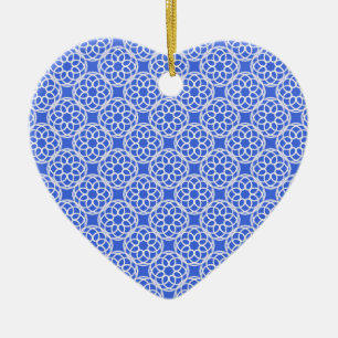 Blauw Wit geometrisch naadloos patroon Keramisch Ornament